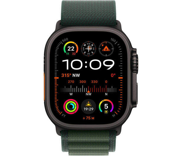 Apple Watch Ultra 2 Black Titanium/Dark Green Alpine Loop M LTE - 1278232 - zdjęcie 2